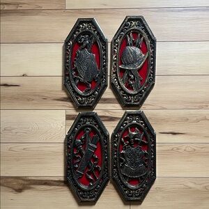 Vintage HOMCO medieval wall decor set of 4
